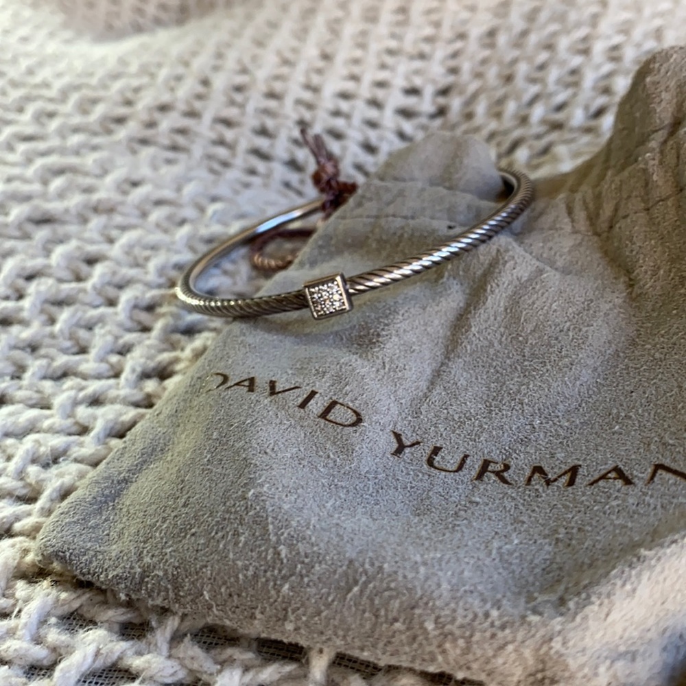 David Yurman diamond and silver bracelet